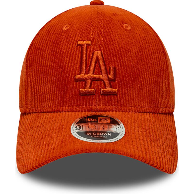 mutzen-gebogen-orange-verstellbares-band-9forty-m-crown-cord-der-los-angeles-dodgers-mlb-von-new-era