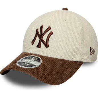 Mützen gebogen braun verstellbares band 9FORTY M-Crown Cord der New York Yankees MLB von New Era