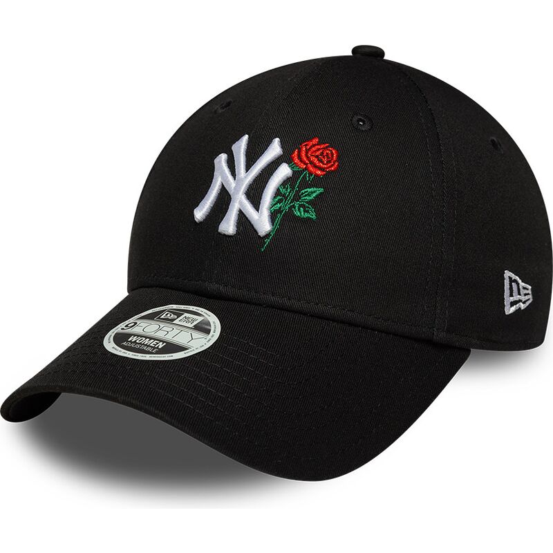 mutzen-gebogen-schwarz-verstellbares-band-9forty-flower-icon-der-new-york-yankees-mlb-von-new-era