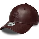 mutzen-gebogen-braun-snapback-9forty-m-crown-pu-diamante-der-new-york-yankees-mlb-von-new-era