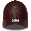 mutzen-gebogen-braun-snapback-9forty-m-crown-pu-diamante-der-new-york-yankees-mlb-von-new-era