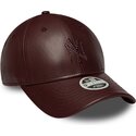 mutzen-gebogen-braun-snapback-9forty-m-crown-pu-diamante-der-new-york-yankees-mlb-von-new-era