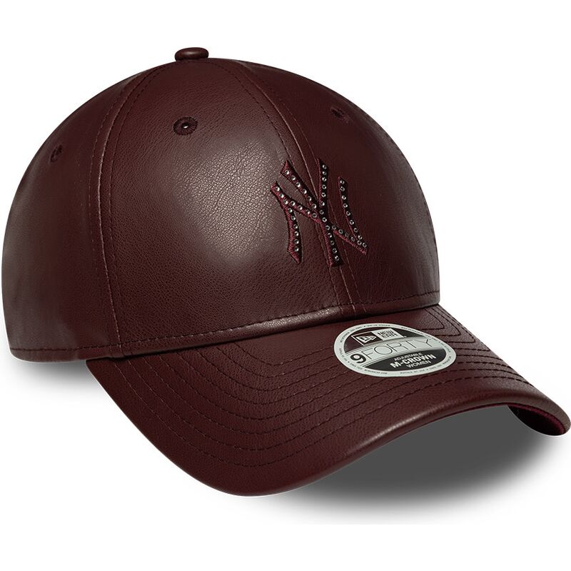 mutzen-gebogen-braun-snapback-9forty-m-crown-pu-diamante-der-new-york-yankees-mlb-von-new-era