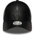 casquette-courbee-noire-snapback-pour-femme-avec-logo-noir-9forty-m-crown-pu-diamante-new-york-yankees-mlb-new-era