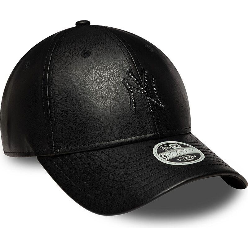 casquette-courbee-noire-snapback-pour-femme-avec-logo-noir-9forty-m-crown-pu-diamante-new-york-yankees-mlb-new-era casquette-courbee-noire-snapback-pour-femme-avec-logo-noir-9forty-m-crown-pu-diamante-new-york-yankees-mlb-new-era