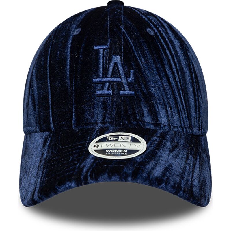 casquette-courbee-bleue-marine-ajustable-pour-femme-avec-logo-bleu-marine-9twenty-velour-los-angeles-dodgers-mlb-new-era