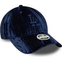 casquette-courbee-bleue-marine-ajustable-pour-femme-avec-logo-bleu-marine-9twenty-velour-los-angeles-dodgers-mlb-new-era