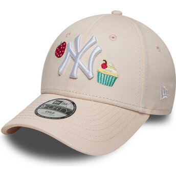Mützen gebogen rosa verstellbares band für Kinder 9FORTY Food Icon Cupcake der New York Yankees MLB von New Era