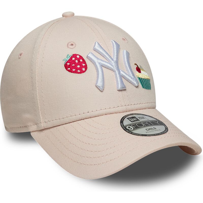 casquette-courbee-rose-ajustable-pour-enfant-9forty-food-icon-cupcake-new-york-yankees-mlb-new-era