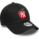 mutzen-gebogen-schwarz-verstellbares-band-fur-kinder-9forty-fruit-icon-apple-der-new-york-yankees-mlb-von-new-era