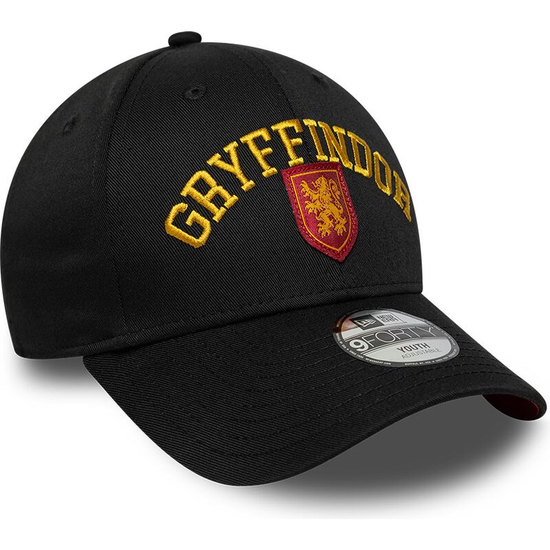 casquette-courbee-noire-snapback-pour-enfant-9forty-wordmark-gryffindor-harry-potter-new-era