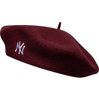 Béret grenat rouge Wool Script New York Yankees MLB New Era