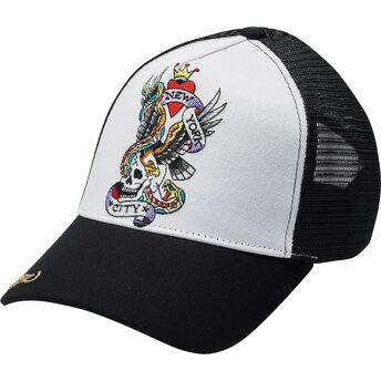 Mützen gebogen schwarz snapback Nyc von Ed Hardy