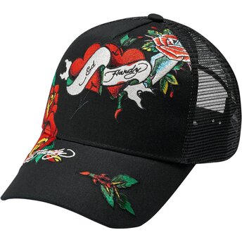 Mützen gebogen schwarz snapback Love Ed von Ed Hardy