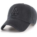 casquette-courbee-noire-ajustable-avec-logo-noir-clean-up-tonal-los-angeles-dodgers-mlb-47-brand