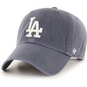 casquette-courbee-grise-ajustable-clean-up-vintage-navy-los-angeles-dodgers-mlb-47-brand