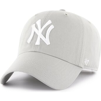 Mützen gebogen grau verstellbares band Clean Up No Loop Label der New York Yankees MLB von 47 Brand
