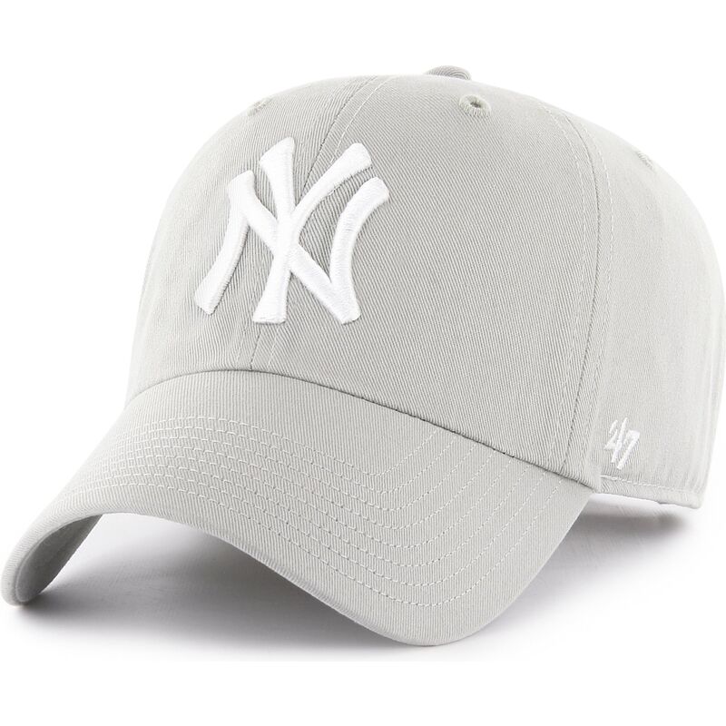 mutzen-gebogen-grau-verstellbares-band-clean-up-no-loop-label-der-new-york-yankees-mlb-von-47-brand