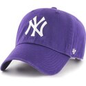 casquette-courbee-violette-ajustable-clean-up-no-loop-label-new-york-yankees-mlb-47-brand