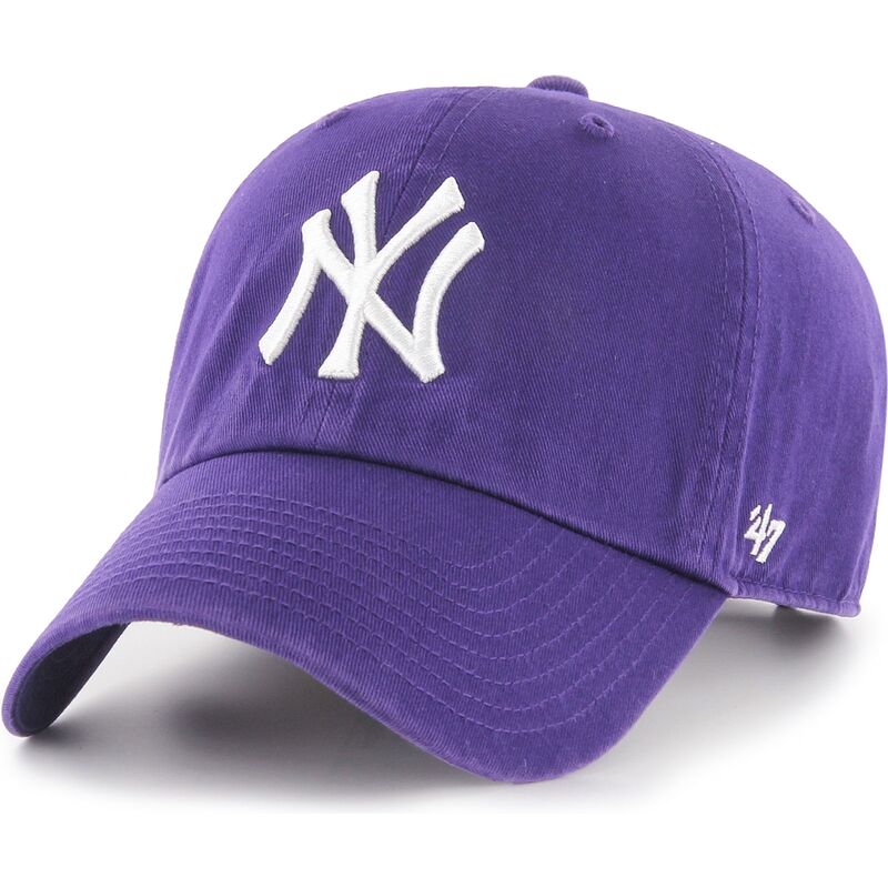 mutzen-gebogen-violett-verstellbares-band-clean-up-no-loop-label-der-new-york-yankees-mlb-von-47-brand mutzen-gebogen-violett-verstellbares-band-clean-up-no-loop-label-der-new-york-yankees-mlb-von-47-brand