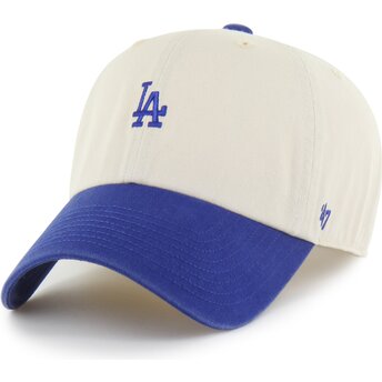 Casquette courbée beige et bleue ajustable Clean Up Base Runner Two Tone Los Angeles Dodgers MLB 47 Brand