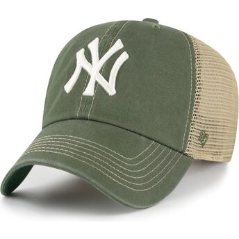 Casquette trucker verte et beige Clean Up Trawler New York Yankees MLB 47 Brand