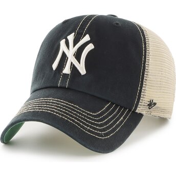 Mützen gebogen schwarz snapback Clean Up Trawler der New York Yankees MLB von 47 Brand