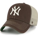 mutzen-gebogen-braun-snapback-clean-up-trawler-der-new-york-yankees-mlb-von-47-brand