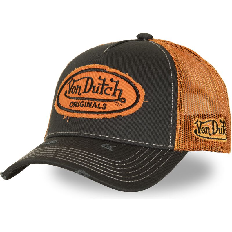 casquette-trucker-noire-et-orange-urb05-von-dutch casquette-trucker-noire-et-orange-urb05-von-dutch