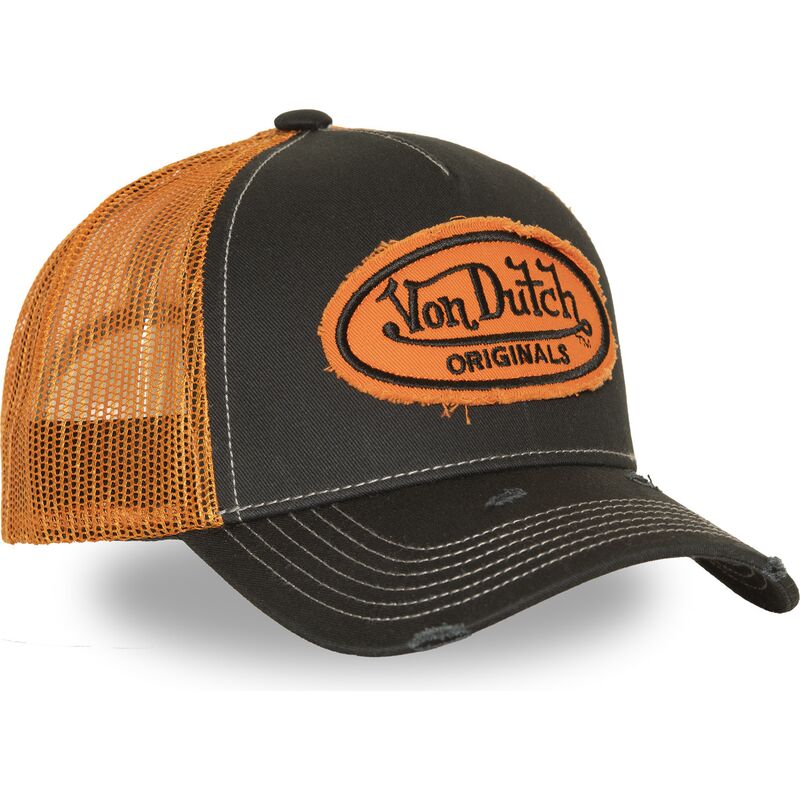 casquette-trucker-noire-et-orange-urb05-von-dutch casquette-trucker-noire-et-orange-urb05-von-dutch