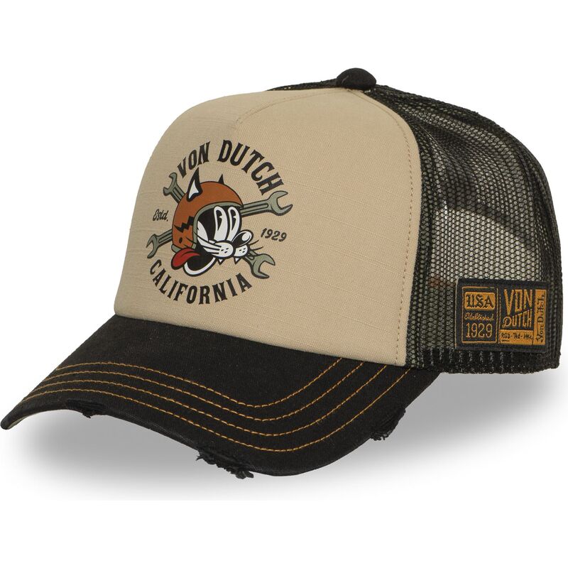 casquette-trucker-beige-et-noire-crew37-von-dutch casquette-trucker-beige-et-noire-crew37-von-dutch