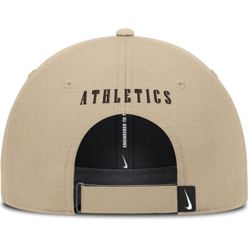casquette-courbee-beige-ajustable-avec-logo-marron-structured-uv-poly-ripstop-oakland-athletics-mlb-nike casquette-courbee-beige-ajustable-avec-logo-marron-structured-uv-poly-ripstop-oakland-athletics-mlb-nike
