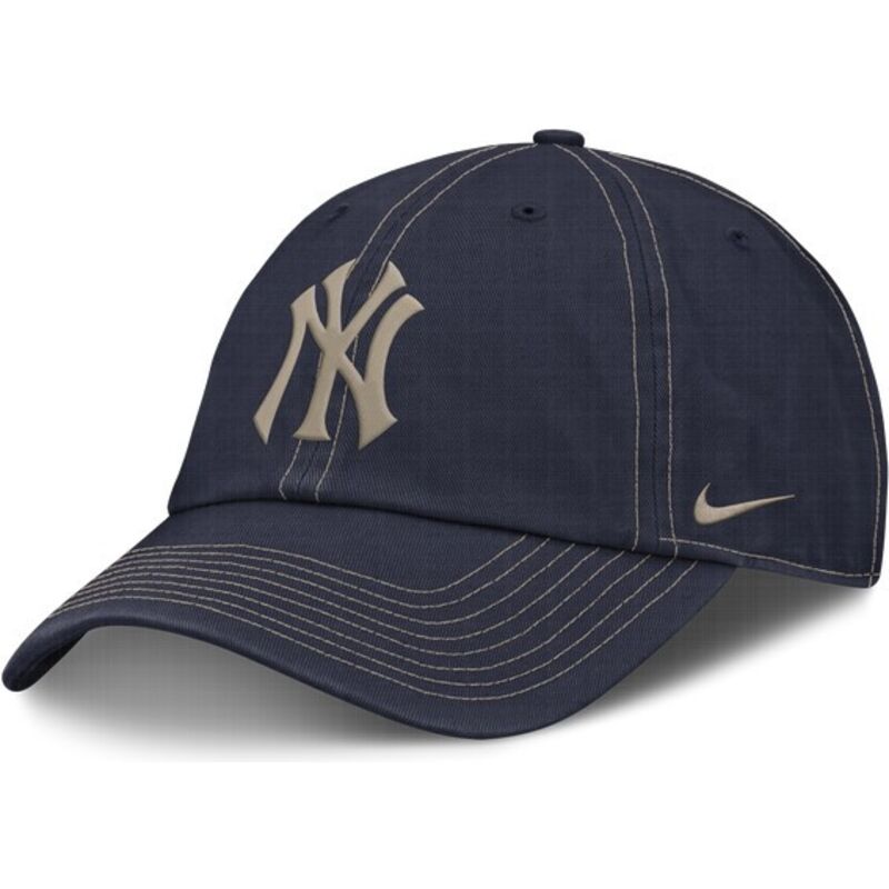 casquette-courbee-bleue-marine-ajustable-avec-logo-beige-fathers-day-club-unstructured-organic-cotton-new-york-yankees-mlb-nike casquette-courbee-bleue-marine-ajustable-avec-logo-beige-fathers-day-club-unstructured-organic-cotton-new-york-yankees-mlb-nike