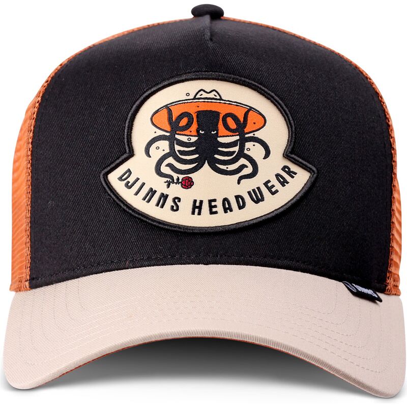 casquette-trucker-noire-et-beige-hft-rose-kraken-djinns