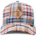casquette-trucker-multicolore-hft-patch-check-turquoise-djinns