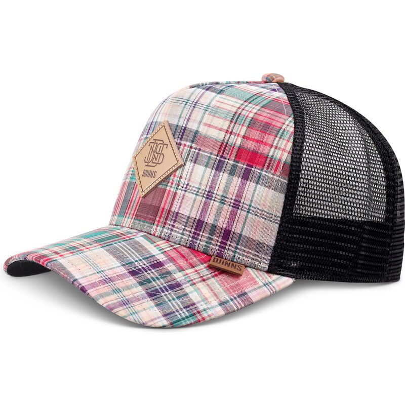 casquette-trucker-multicolore-hft-patch-check-red-djinns
