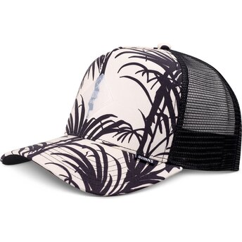 Casquette trucker noire et beige HFT Allover Palm Djinns
