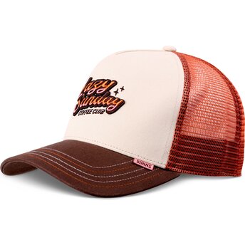 Casquette trucker beige et orange HFT LSCC Funky Djinns