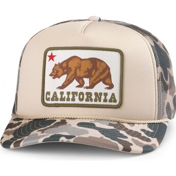 Casquette trucker camouflage et beige Mallard Foamy California Bear American Needle