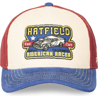 Casquette courbée beige, rouge et bleue snapback SEMI CAR Hatfield