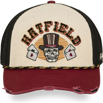 Casquette trucker beige, noire et rouge PCS ACE Hatfield