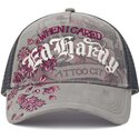 casquette-trucker-grise-floral-tattoo-city-vintage-wash-ed-hardy