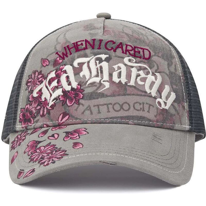mutzen-gebogen-grau-snapback-floral-tattoo-city-vintage-wash-von-ed-hardy mutzen-gebogen-grau-snapback-floral-tattoo-city-vintage-wash-von-ed-hardy
