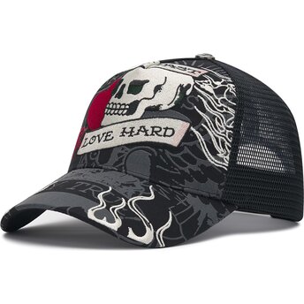 Mützen gebogen schwarz snapback Live Fast Love Hard von Ed Hardy
