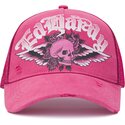 mutzen-gebogen-rosa-snapback-flaming-gothic-skull-washed-von-ed-hardy