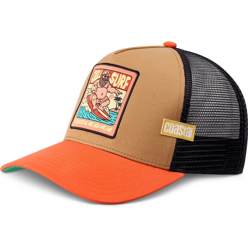 casquette-trucker-marron-et-orange-hft-chill-surf-coastal