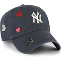 mutzen-gebogen-marineblau-verstellbares-band-clean-up-multi-scatter-der-new-york-yankees-mlb-von-47-brand
