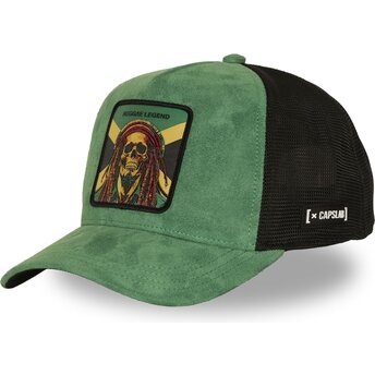 Casquette trucker verte et noire Bob Marley Reggae Legend STA1 REG Famous Capslab