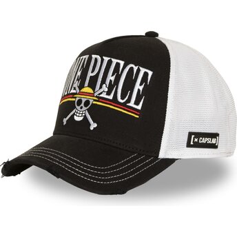 Casquette trucker noire et blanche Straw Hat Pirates OP8 ONE One Piece Capslab