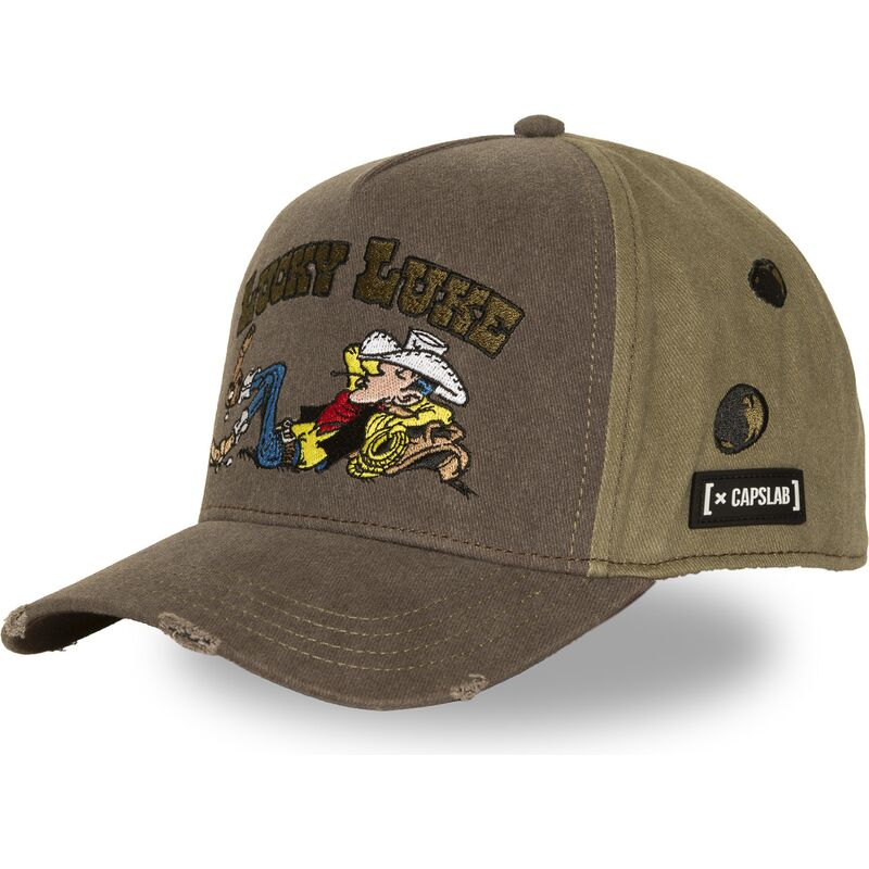 casquette-courbee-marron-et-verte-snapback-lucky-luke-lck4-luc-capslab